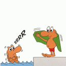 Eiszapfen im Wasser..